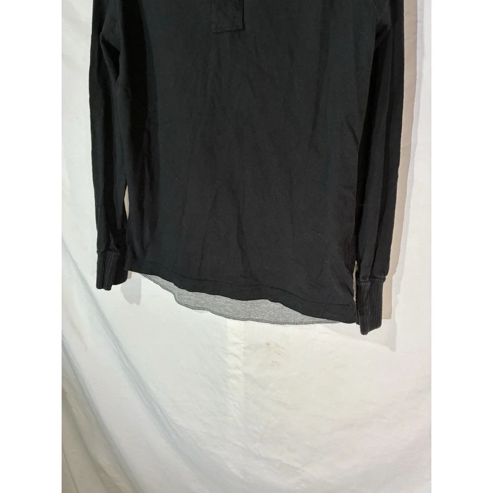No Boundaries Men's Vintage Fit Knit Henley Sweater L Black Long Sleeve